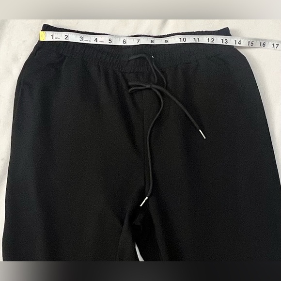 Black Joggers Cotton Blend Drawstring Sweatpants with Rainbow Stripes - Picture 6 of 15